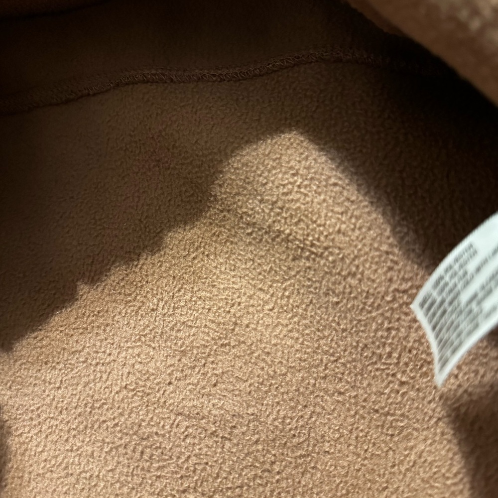 JoyLab Womens Sherpa Quarter Zip Pullover Rust Brown Faux Fur Fleece Jacket S - Picture 2 of 6